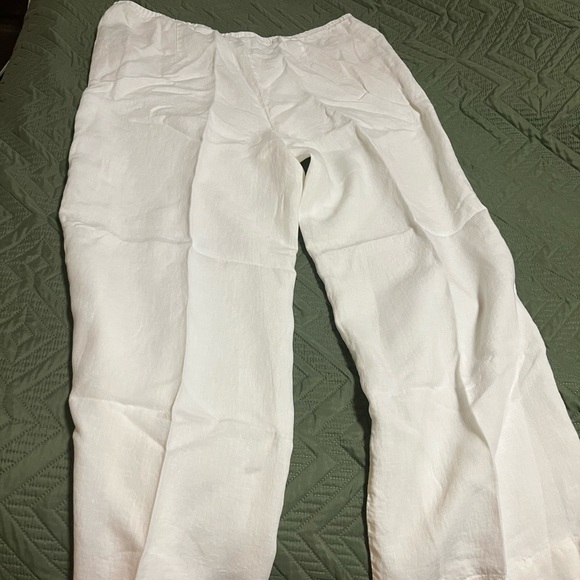 J. Jill Ivory Linen Pants - Picture 2 of 5